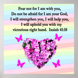 PINK FLORAL ISAIAH 41:10 ONTWERP POSTER