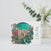 Pink Floral Italië Briefkaart (Staand voorkant)