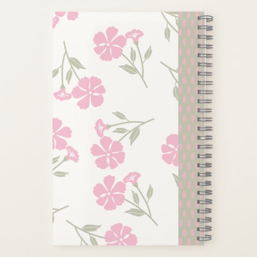 Pink Floral Journal – Pretty Flower Notebook Notitieboek (Achterkant)