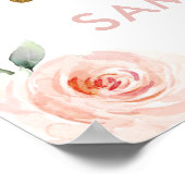 Pink Floral Jungle Animals Baby Shower Welcome  Poster (Hoek)