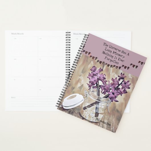 Pink Floral Kilner Jar Motivatie Quote Journal Planner (Display)