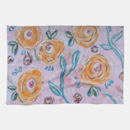 Pink Floral Kitchen Towel Theedoek