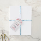 Pink Floral Kitten Face Birthday Dank je Cadeaulabel (Met Touw)
