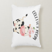 Pink Floral Koe Koe Print Neursery Accent Kussen (Voorkant(Verticaal))