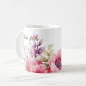 PInk Floral Koffiemok (Voorkant links)