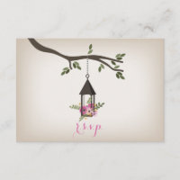 Pink Floral Lantern Tree Wedding R.S.V.P.