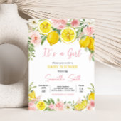 Pink Floral Lemon Baby shower Kaart