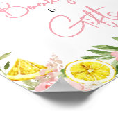 Pink Floral Lemon boeken en geschenken Poster (Hoek)