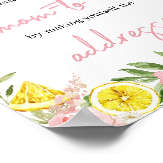 Pink Floral Lemon Envelope Station Poster (Hoek)