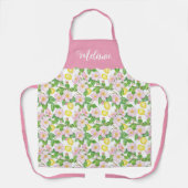 Pink Floral Lemon Pattern Personalised Name Schort (Voorkant)