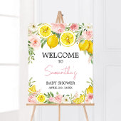 Pink Floral Lemon Welkom Poster
