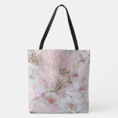 Pink Floral Leopard Pattern Mode Tas (Voorkant)