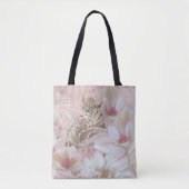 Pink Floral Leopard Pattern Mode Tas (Voorkant)