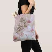 Pink Floral Leopard Pattern Mode Tas (Dichtbij)
