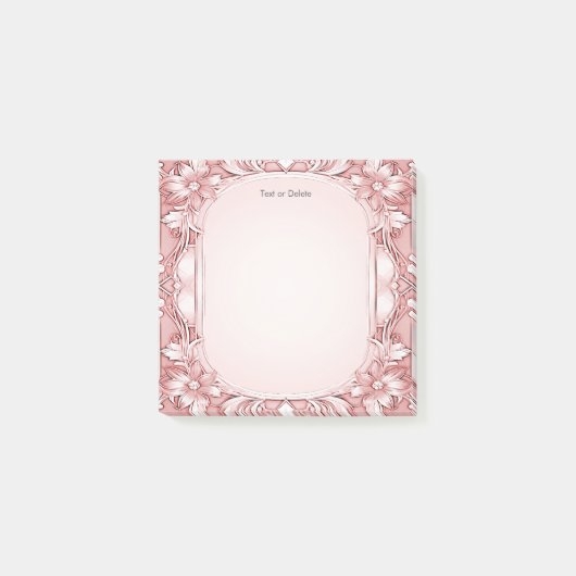 Pink Floral Lijst Post it Notes (Voorkant)