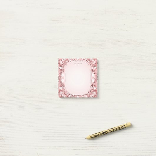Pink Floral Lijst Post it Notes (Op bureau)