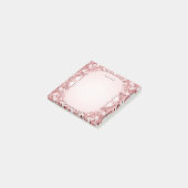 Pink Floral Lijst Post it Notes (Schuin)