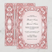 Pink Floral Lijst Weddenschap Kaart (Voorkant / Achterkant)