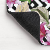 Pink Floral Lily Muismat (Hoek)