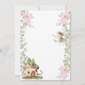 Pink Floral Little Fairy Baby Shower  Kaart (Achterkant)