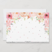 Pink Floral Little Miss Onederful 1e verjaardag Kaart (Achterkant)