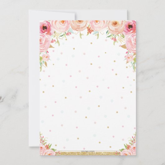 Pink Floral Little Miss Onederful 1e verjaardag Kaart (Achterkant)