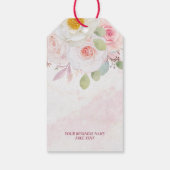 Pink Floral Made with Love Whimsical Quote Cadeaulabel (Achterkant)