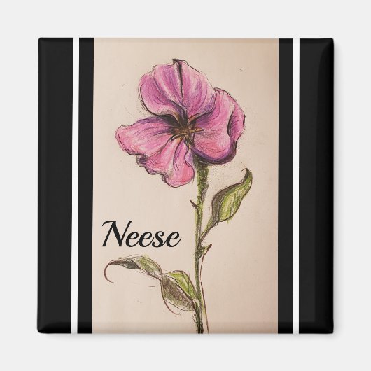 PINK FLORAL MAGNEET (Voorkant)