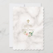 Pink Floral Marble Spain 1st Birthday Baptisme Kaart (Achterkant)