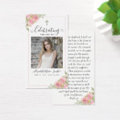 Pink Floral Memorial Service Funeral Prayer Kaart (Bureau)