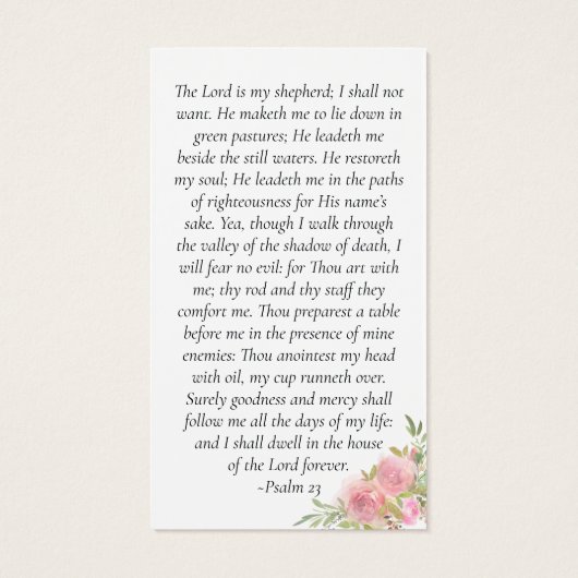 Pink Floral Memorial Service Funeral Prayer Kaart (Achterkant)