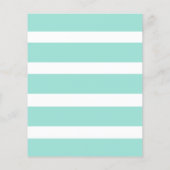 Pink Floral Menu Mint Blue Stripes Weddenschap (Achterkant)
