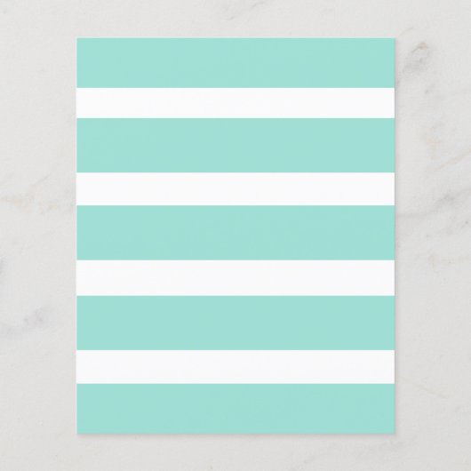 Pink Floral Menu Mint Blue Stripes Weddenschap (Achterkant)