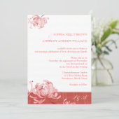 Pink Floral Midzomer bruiloft Kaart (Staand voorkant)