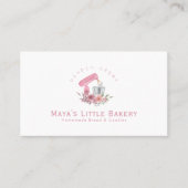 Pink Floral Mixer Bakery Pastry Chef Visitekaartje (Voorkant)