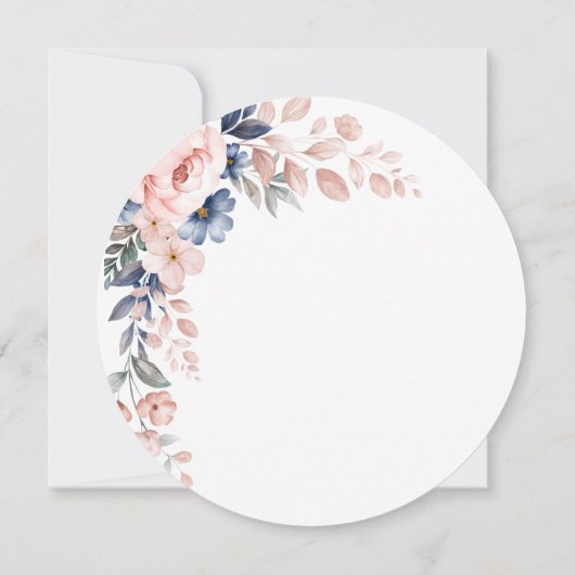 Pink Floral Modern Waterverf Bloom Vrijgezellenfee Kaart (Achterkant)