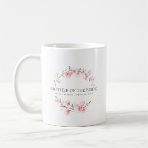 Pink Floral Moeder van de Bride Koffiemok
