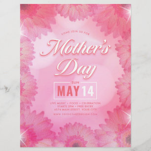 Pink Floral Moederdag Celebration Event Flyer