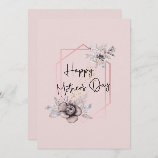 Pink Floral Moederdag kaart (Voorkant / Achterkant)