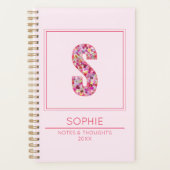 Pink Floral Monogrammed Name Letter S Planner (Voorkant)