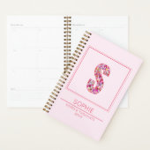 Pink Floral Monogrammed Name Letter S Planner (Display)