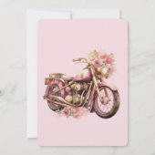 Pink Floral Motorcycle Birthday   Kaart (Achterkant)