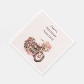 Pink Floral Motorcycle Birthday Servet (Hoek)