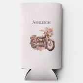 Pink Floral Motorcycle   Seltzer Blikjeskoeler (Voorkant)
