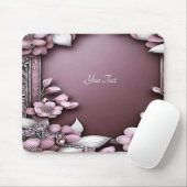 Pink Floral Mousepad Muismat (Met muis)