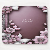 Pink Floral Mousepad Muismat (Voorkant)
