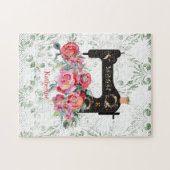 Pink Floral  naaigmachine - Speciaal Ji Legpuzzel (Horizontaal)