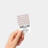 Pink floral Name Lanyard | Personalized ID Badge (Handheld)