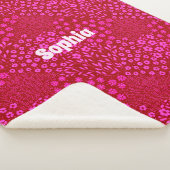 Pink Floral Name Sherpa Blanket Grandmillennial Sherpa Deken (3/4)