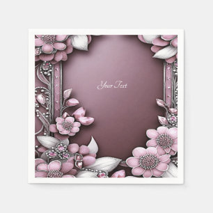 Pink Floral Napkins Servet